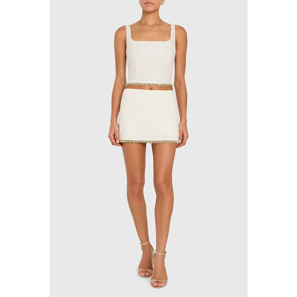 NEW AMANDA UPRICHARD jace square neck top in ivory - Picture 5 of 5